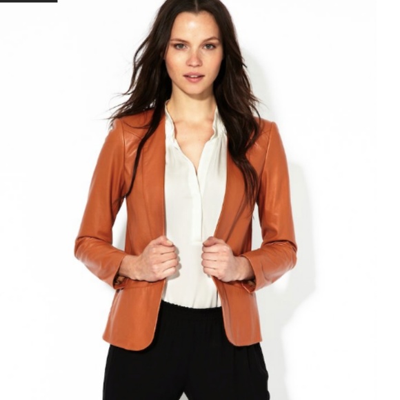 theory leather blazer